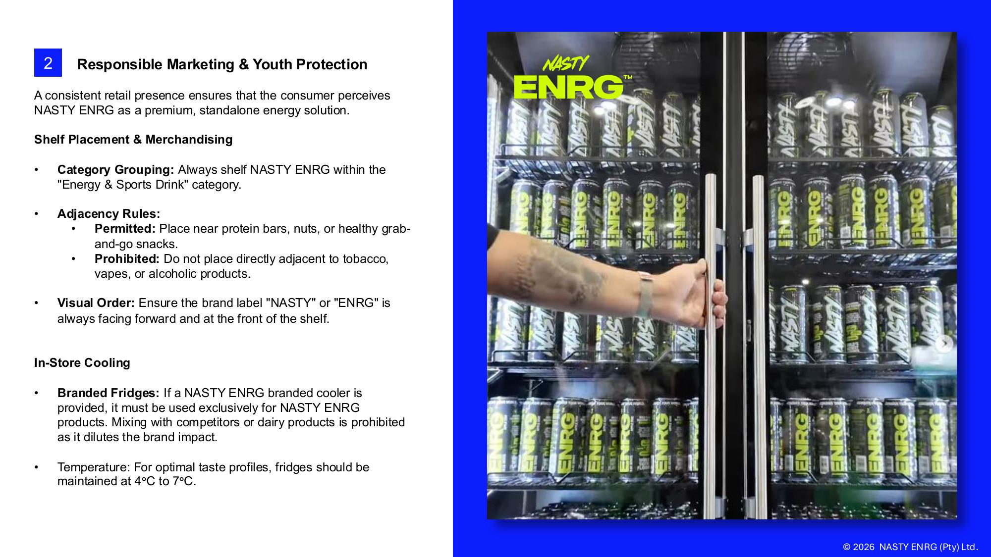 NASTY ENRG fridge stocked with cans